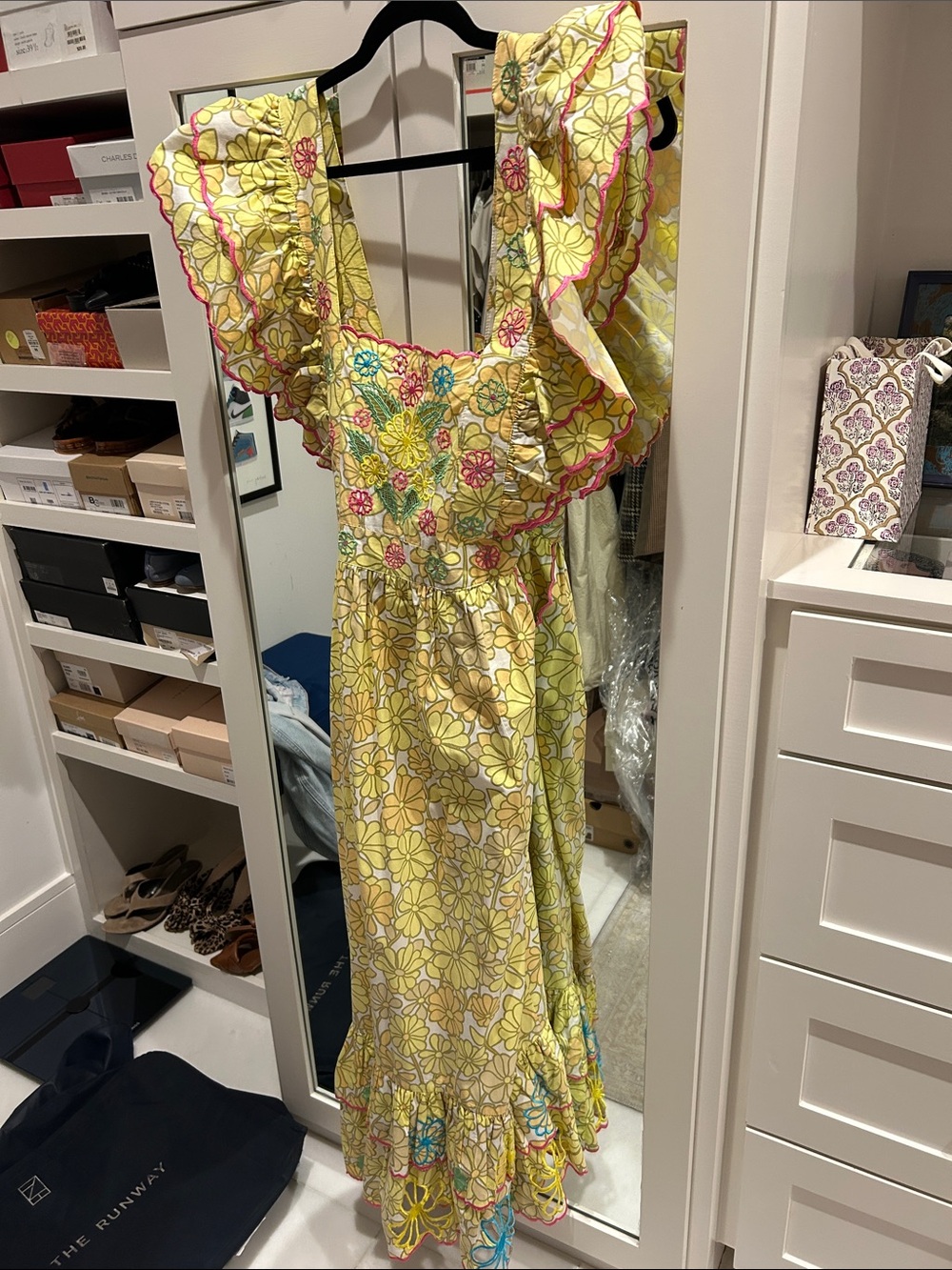 CeliaB Yellow Floral Embroidered Maxi Dress